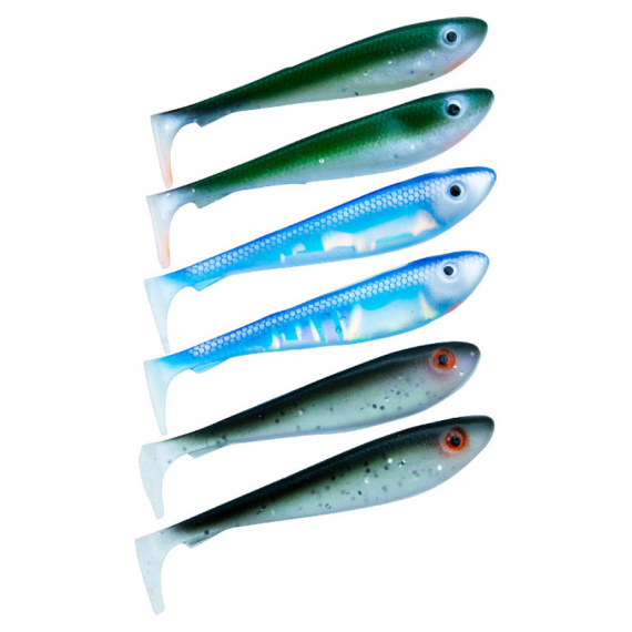 Svartzonker McRubber Shad 9cm Mix (6-pack) - Baitfish i gruppen Madding / Softbaits / Aborre softbaits og sandard softbaits hos Sportfiskeprylar.se (SZ103553)