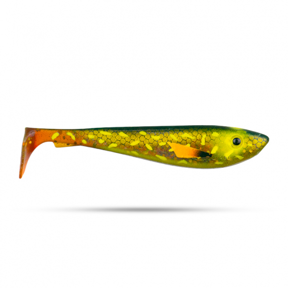 Svartzonker McRubber Shad 9cm (6-pack) - Söder Custom Green Motoroil Pike i gruppen Madding / Softbaits / Aborre softbaits og sandard softbaits hos Sportfiskeprylar.se (SZ103902)