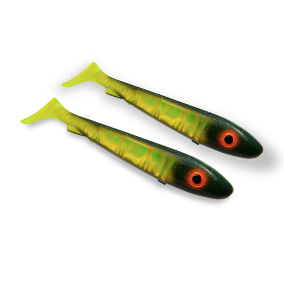 SvartZonker Big McRubber 25cm Flash Series (2-pack) - Black Chartreuse i gruppen Madding / Softbaits / Gedde softbaits hos Sportfiskeprylar.se (SZ115804)