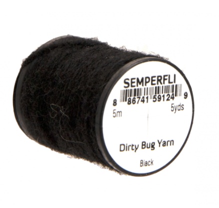 Semperfli Dirty Bug Yarn - Black i gruppen Kroge og endegrej / Fluebinding / Fluebindingsmateriale / Yarn & Chenille hos Sportfiskeprylar.se (Sem-0950-1001r)