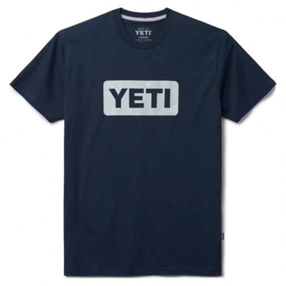 Yeti Logo Badge Premium T-Shirt Navy i gruppen Beklædning og fodtøj / Beklædning / T-shirts hos Sportfiskeprylar.se (T009N-Mr)