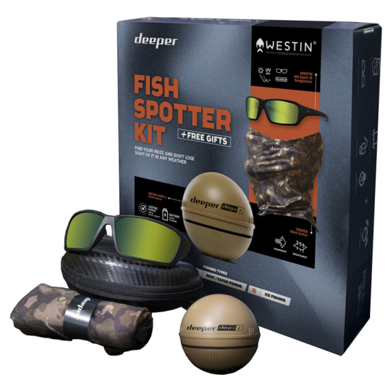 Deeper Smart Sonar CHIRP+ 2.0 Fish Spotter Kit (Westin W6 Sport + Deeper Neck Gaiter) i gruppen Bådelektronik / Ekkolod og kortplottere / Bærbare ekkolod hos Sportfiskeprylar.se (TGAM1483)