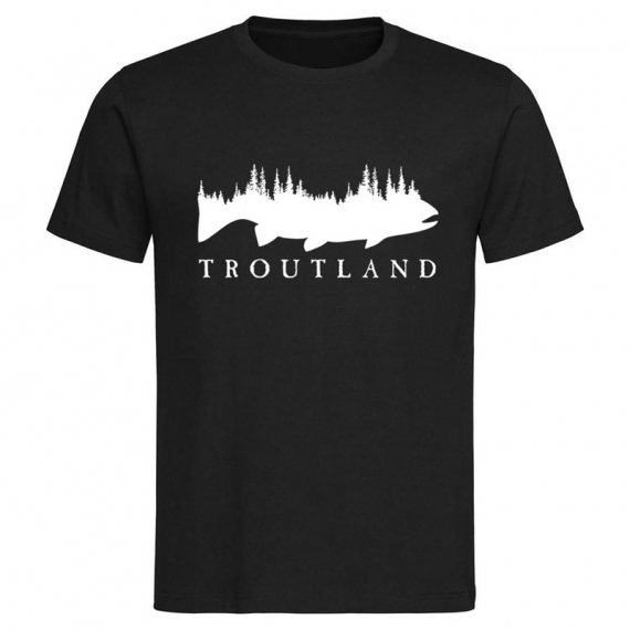Troutland Men´s 100% Cotton t-shirt i gruppen Beklædning og fodtøj / Beklædning / T-shirts hos Sportfiskeprylar.se (TS200-TBLK-Sr)