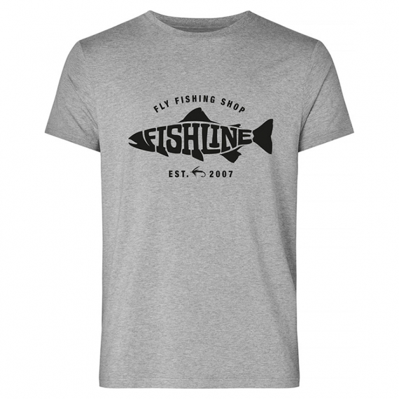 Fishline Fish Logo Men´s 100% Cotton Grey t-shirt i gruppen Beklædning og fodtøj / Beklædning / T-shirts hos Sportfiskeprylar.se (TS2000_FLTL-Sr)