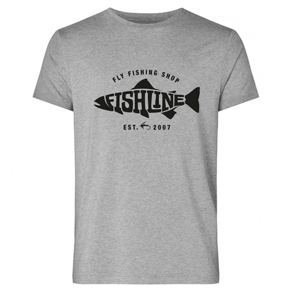 Fishline Fish Logo Men´s 100% Cotton Grey t-shirt i gruppen Beklædning og fodtøj / Beklædning / T-shirts hos Sportfiskeprylar.se (TS2000_FLTL-Sr)