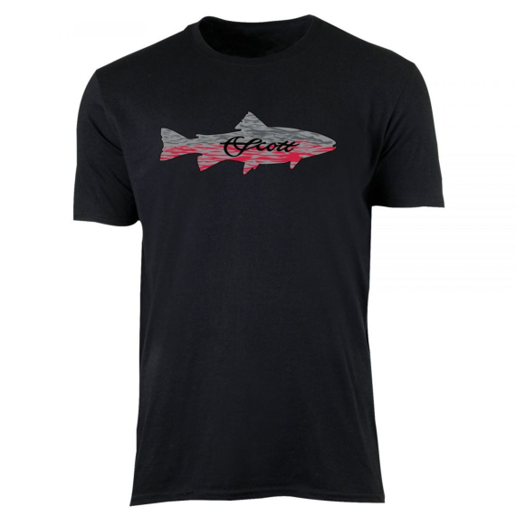 Scott Grey/red Trout on Black T-shirt i gruppen Beklædning og fodtøj / Beklædning / T-shirts hos Sportfiskeprylar.se (TS24TROUTSMr)