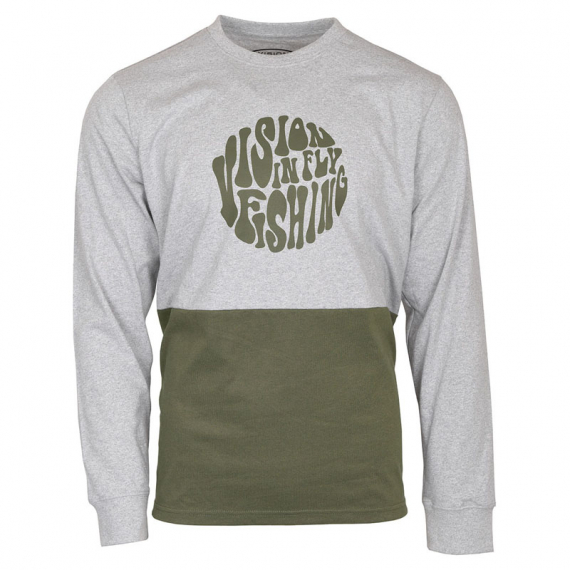Vision Since Long Sleeve Grey/Olive i gruppen Beklædning og fodtøj / Beklædning / Sweatere / Langærmede T-shirts hos Sportfiskeprylar.se (V3040-Sr)