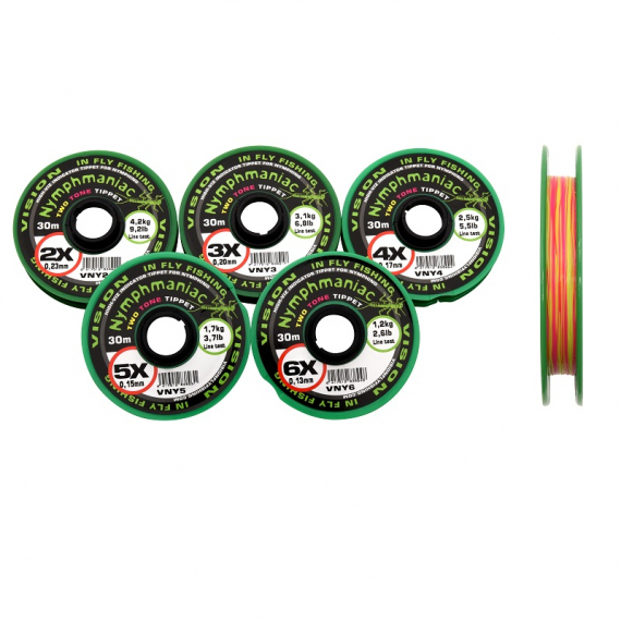 Vision Nymphmaniac Two Tone Tippet i gruppen Kroge og endegrej / Ledere og Forfangsmateriale / Forfangsmateriale / Forfangsmateriale fluefiskeri hos Sportfiskeprylar.se (VNY2r)