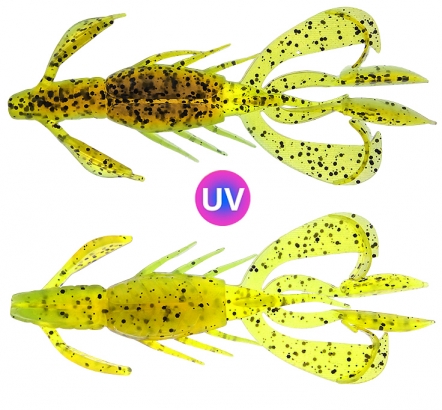 PerchFight Crayfish 4.4\'\' 5-Pack , Green Pumpkin Chartreuse i gruppen Madding / Softbaits / krebs og creaturebaits / Krebs hos Sportfiskeprylar.se (Z-PC44-GPC)