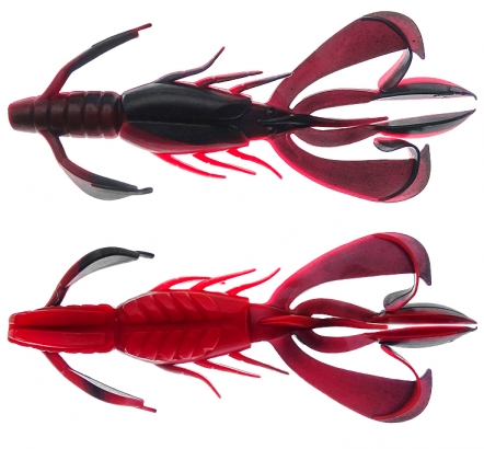 PerchFight Crayfish 4.4\'\' 5-Pack , Red And Black i gruppen Madding / Softbaits / krebs og creaturebaits / Krebs hos Sportfiskeprylar.se (Z-PC44-RB)