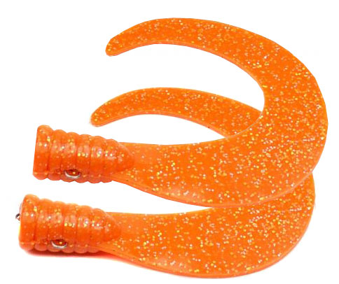 SvartZonker Big Tail (2-pack) - Orange i gruppen Madding / Softbaits / Ekstra haler og Curly Tails hos Sportfiskeprylar.se (ZS101103)