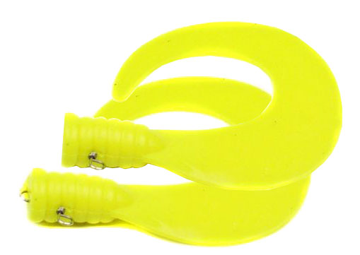 SvartZonker Big Tail (2-pack) - Fluo Yellow i gruppen Madding / Softbaits / Ekstra haler og Curly Tails hos Sportfiskeprylar.se (ZS101111)