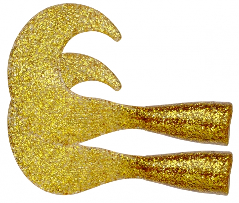 Sparetail Zonker Tail, 2-pack (Gold/glitter) i gruppen Madding / Softbaits / Ekstra haler og Curly Tails hos Sportfiskeprylar.se (ZS101402)