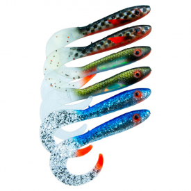 Svartzonker McRubber Tail 11cm Mix (6-pack) - Clear Sky