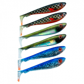 Svartzonker McRubber Shad 9cm Mix (6-pack) - Clear Sky