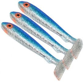 McRubber Big Bass (3-pack) - Blue Silver Glitter