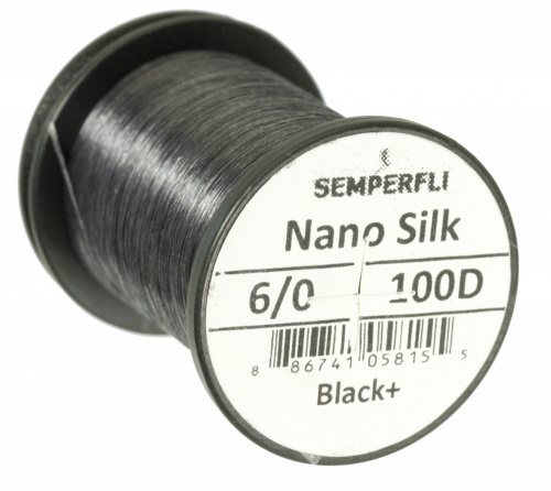 Semperfli Nano Silk 100D Predator 6/0 - Black Plus i gruppen Kroge og endegrej / Fluebinding / Fluebindingsmateriale / Bindetråd hos Sportfiskeprylar.se (sem-nano-pred-black-plusr)