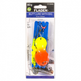 Fladen Butt Lure with Pearl Spoon 100g 55cm line 0.50mm 1/0 - Yellow/Orange