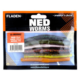 Fladen NED worm 6p 10cm assorted