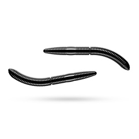 Libra Lures Fatty D'Worm Tournament 55 Garlic (12-pack) - Black