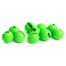 Slotted Tungsten Beads 4,0mm - Fluo Green