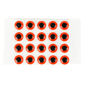 Epoxy Eyes 5,5 mm oval dubbel, Fluo Red