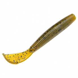 Strike King Rage Ned Cut-R Worm 7,5cm (9-pack) - Green Pumpkin