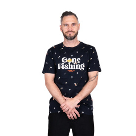 SQRTN Gone Fishing T-shirt Dryfly Black