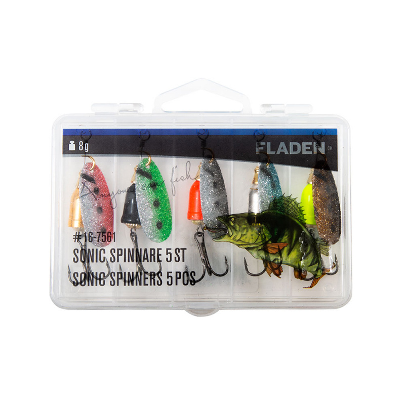 Fladen Sonic Spinners 8g 5pcs In Plastic Box