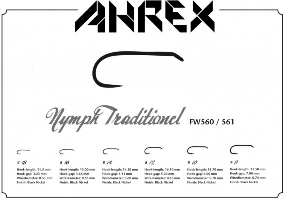 Ahrex FW561 - Nymph Traditional - Barbless #16