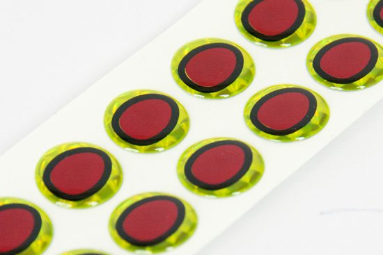Epoxy Eyes 11,0 mm oval double - Black/Chartreuse