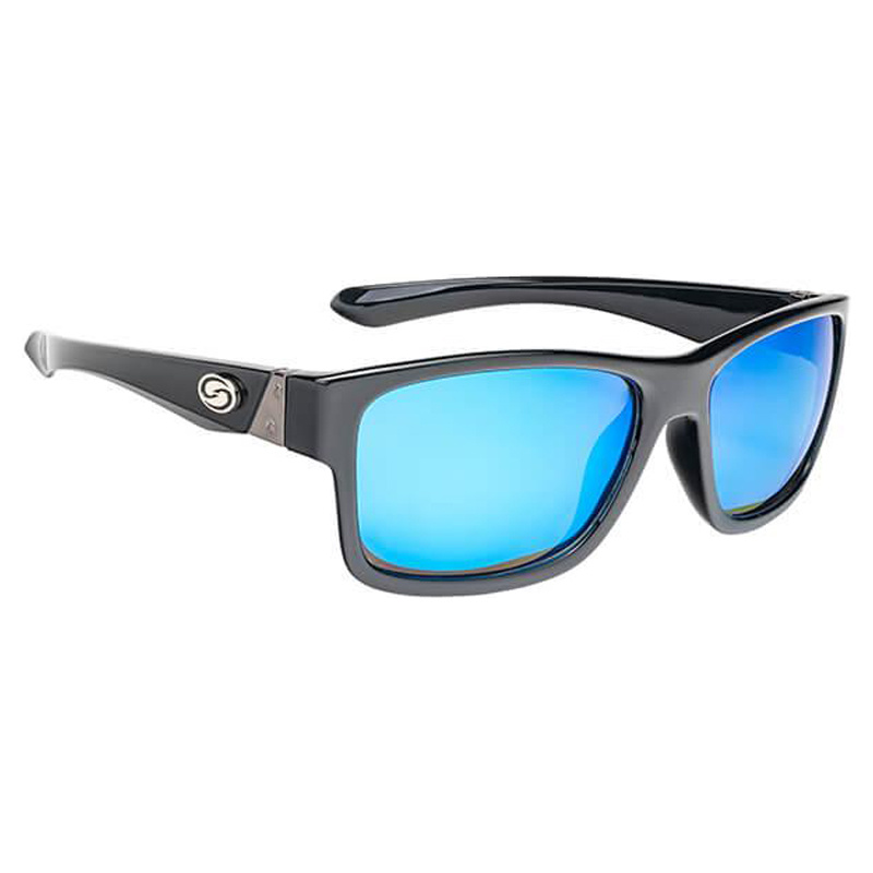 Strike King SK Pro Sunglasses Black Frame, Wht Blue Mirror Gray Base Lens