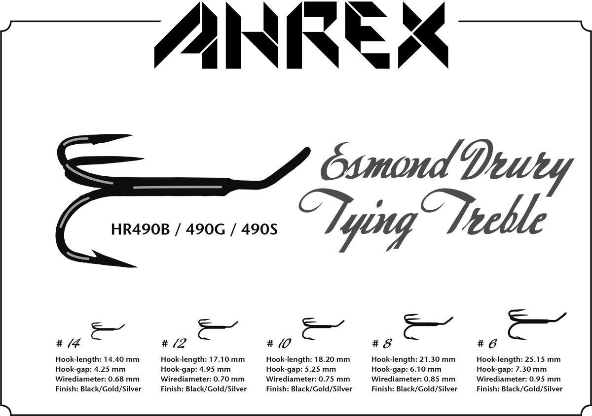 Ahrex HR490B ED Tying Treble 5-pack
